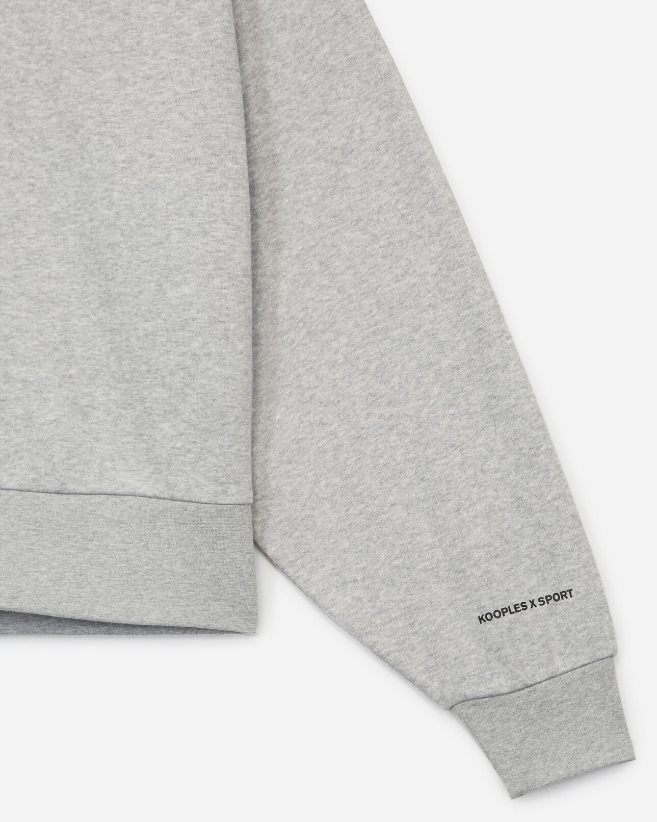 The Kooples WOMEN LIGHT GREY high-neck heather grey sweatshirt w/piercing