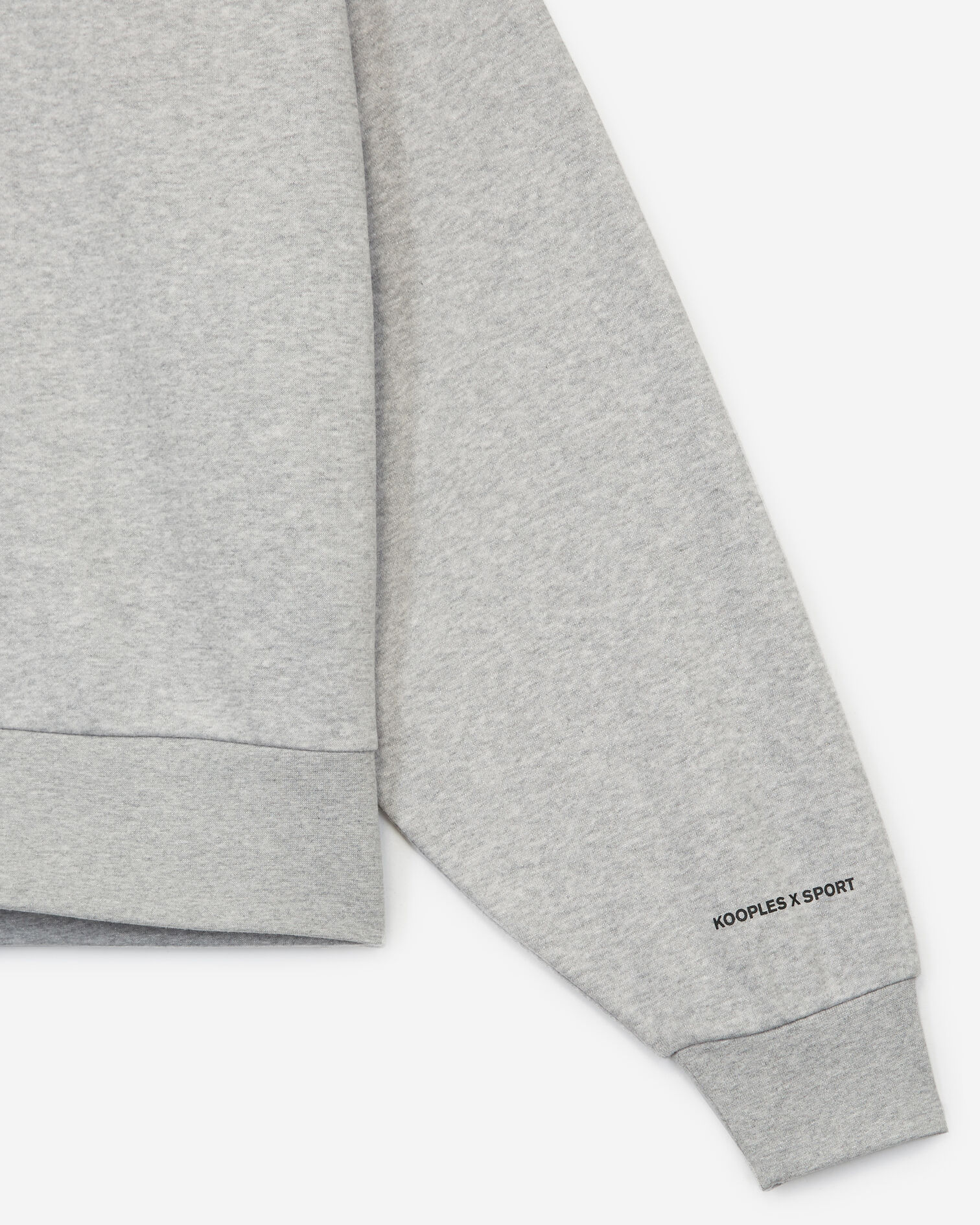 High-neck heather grey sweatshirt w/piercing, LIGHT GREY, hi-res image number null
