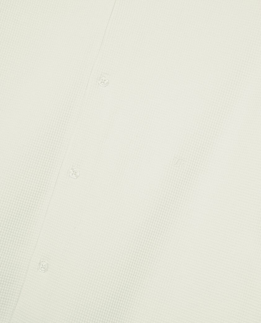 The Kooples H ECRU ecru honeycomb short-sleeve shirt