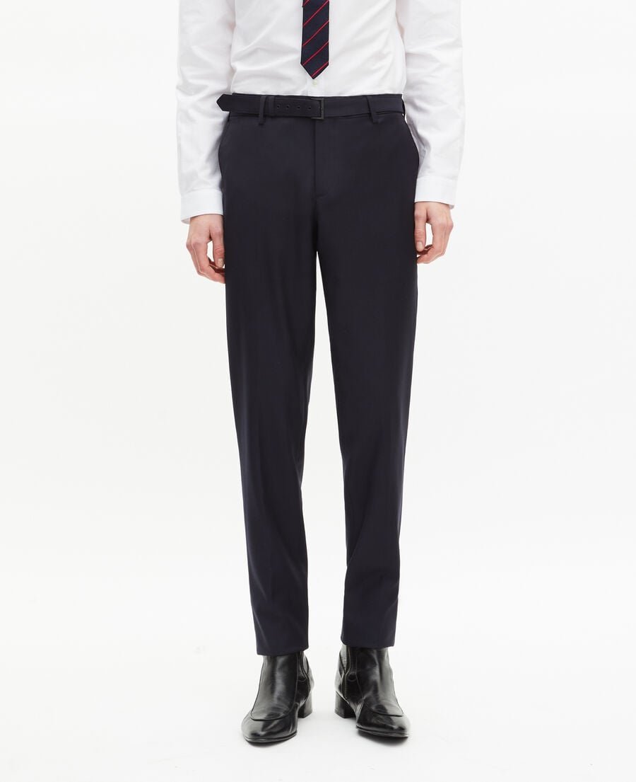 The Kooples MEN DARK NAVY navy blue wool fitted suit trousers