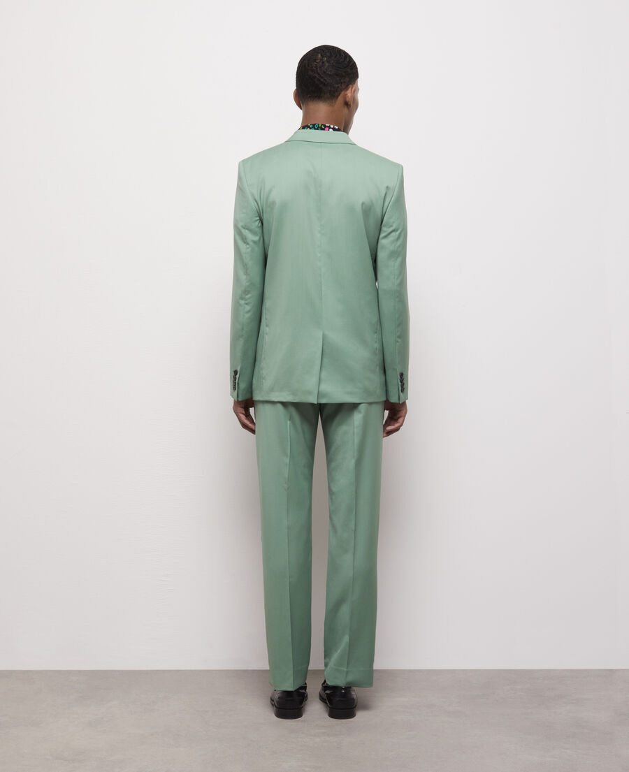 green wool suit jacket