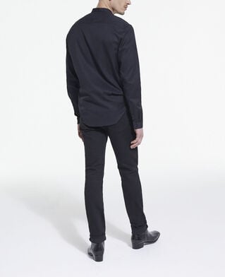 The Kooples H BLACK black cotton shirt with officer collar