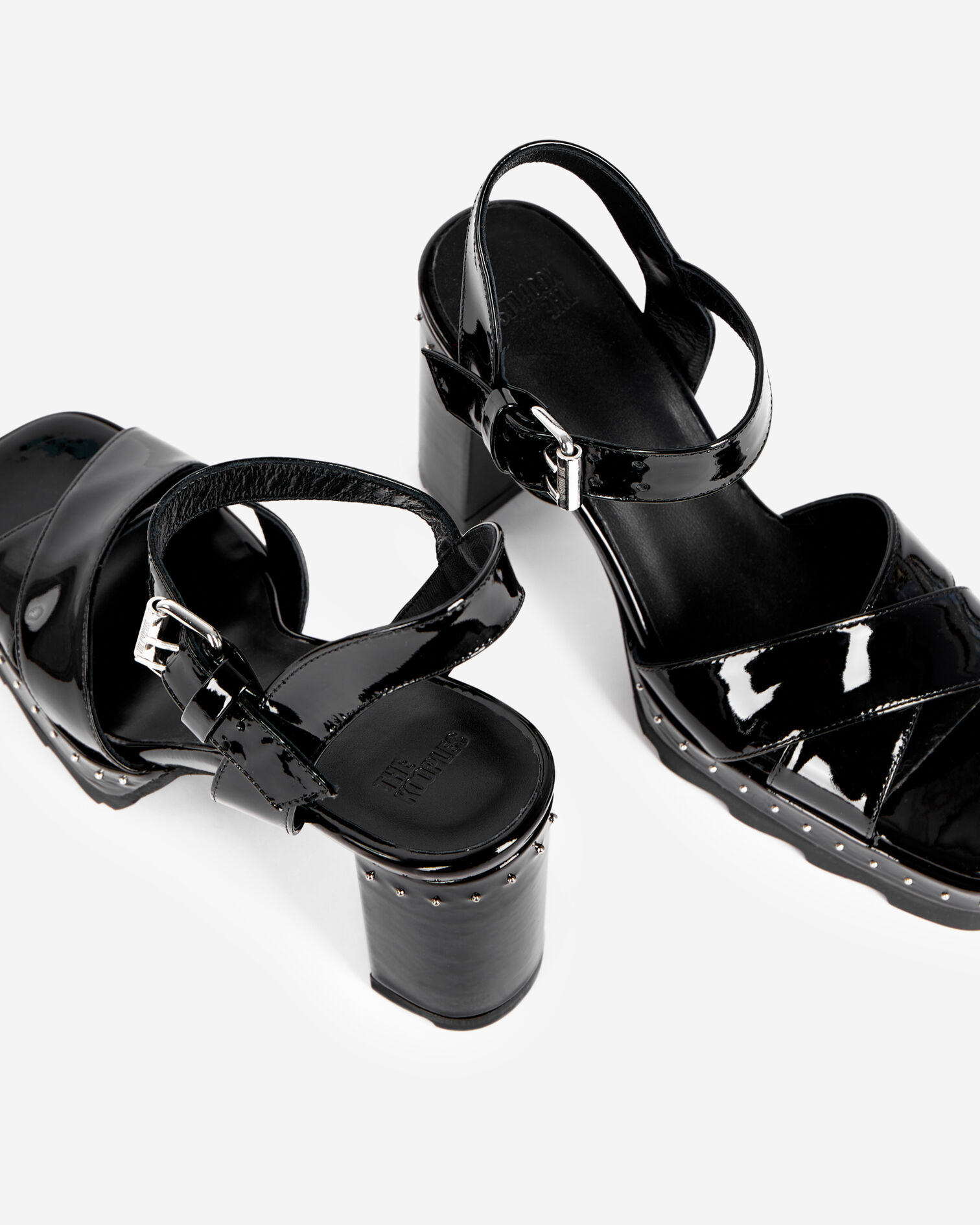Sandales à talons en cuir verni noir, BLACK, hi-res image number null