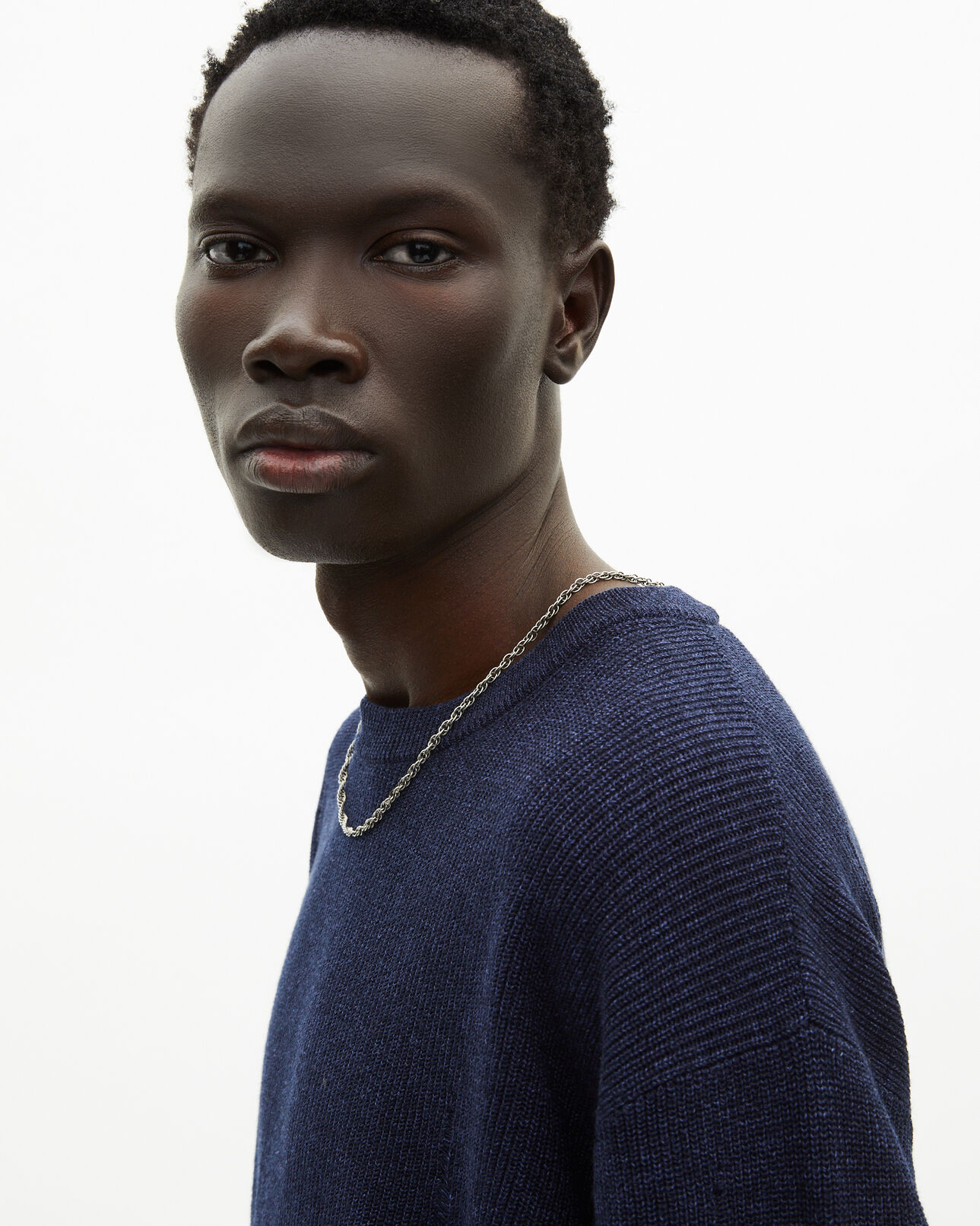The Kooples MEN NAVY wool and linen navy sweater