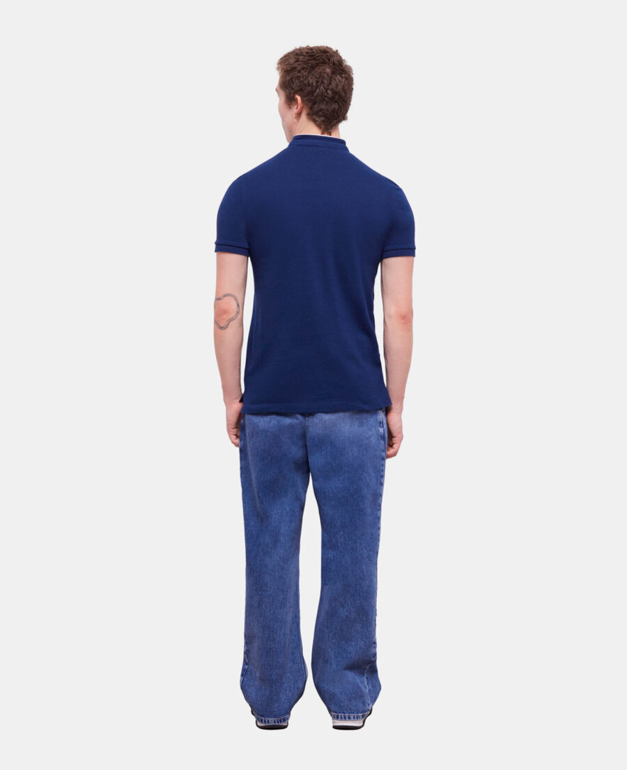 The Kooples H NAVY navy blue officer collar polo shirt
