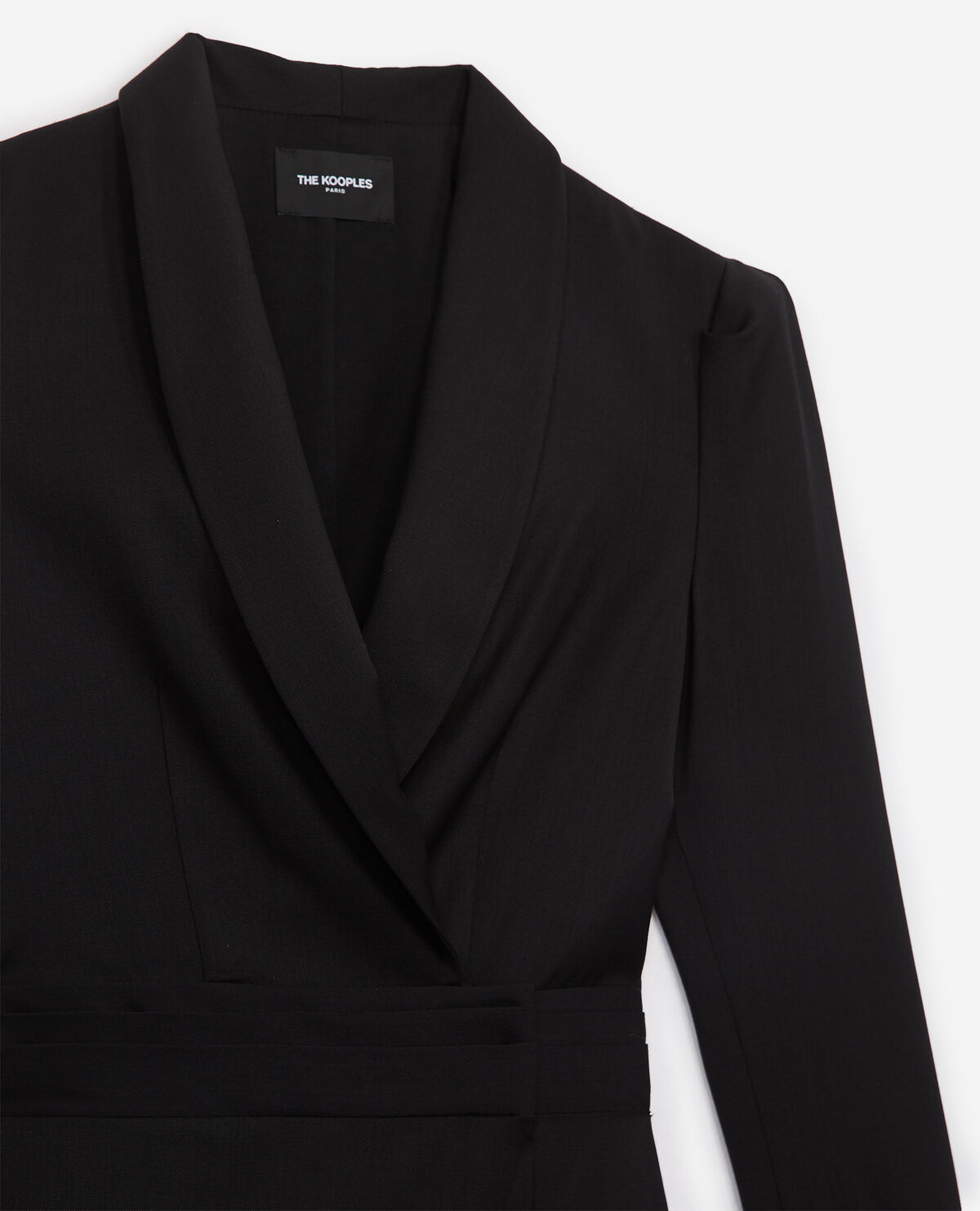 Robe portefeuille en maille noire courte