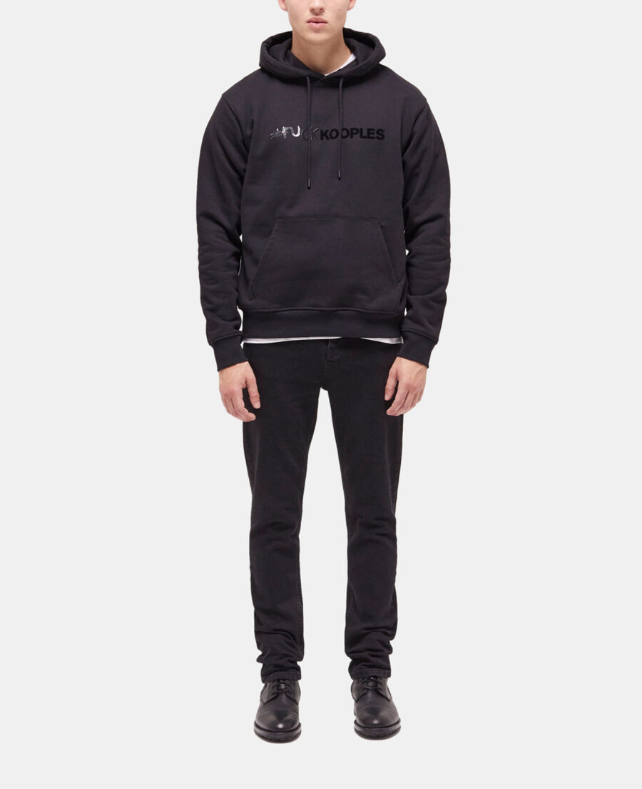 sweatshirt à capuche logo noir