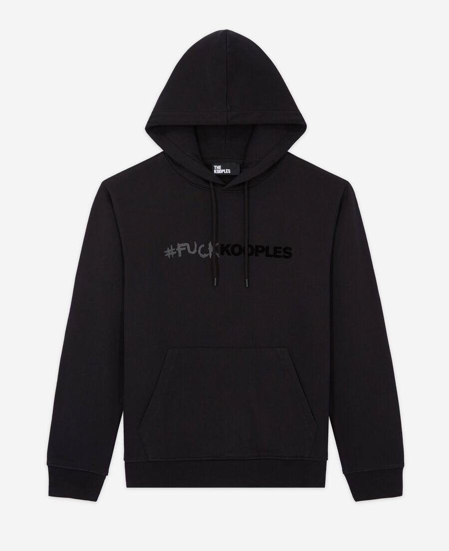 sweatshirt à capuche logo noir