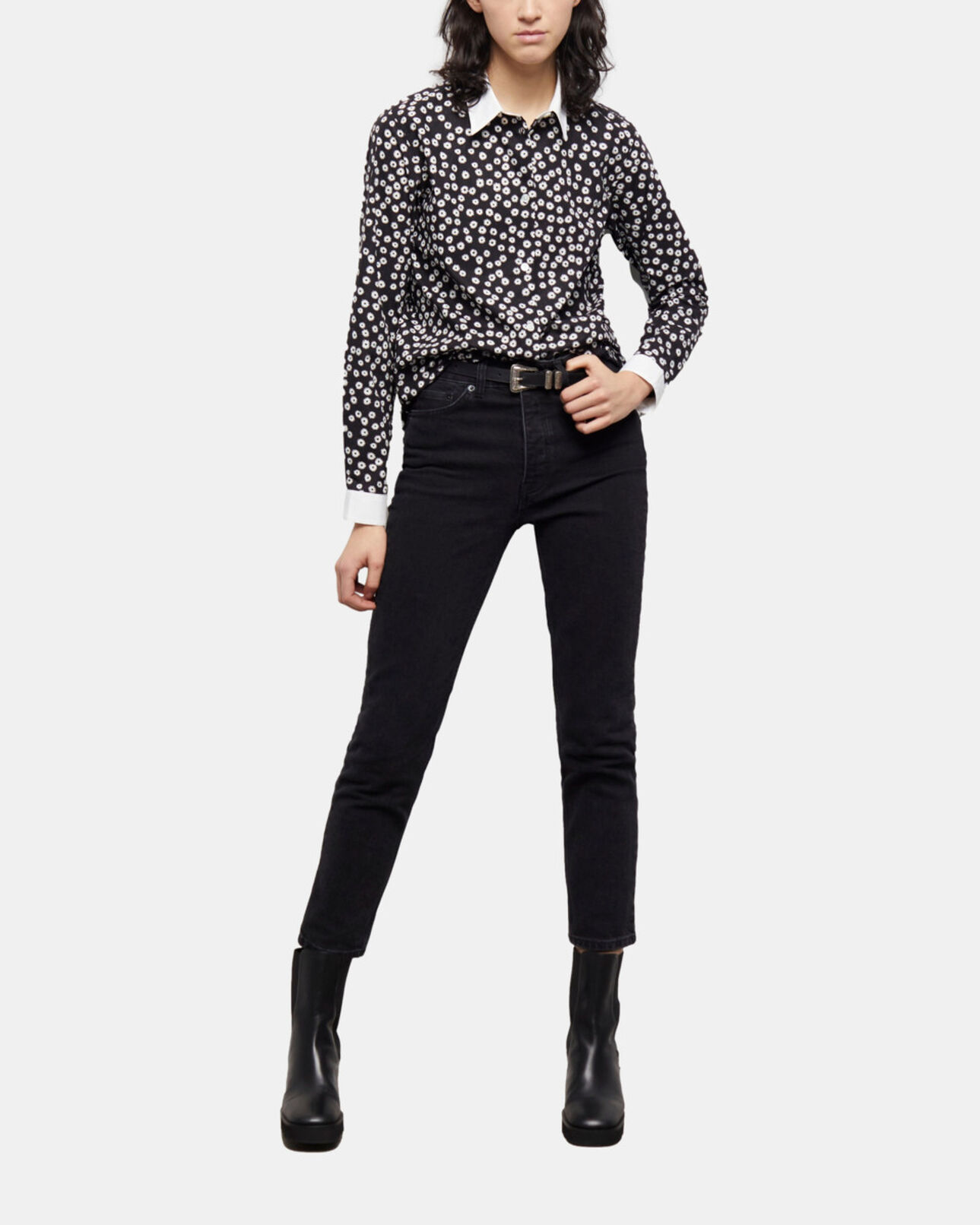The Kooples MUJER BLACK WHITE camisa estampada