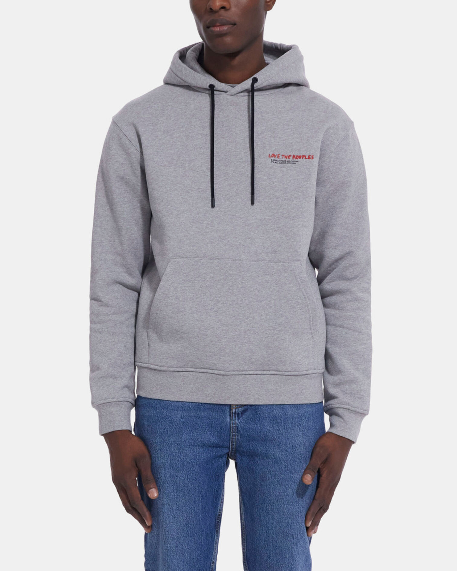 I Love Kooples gray sweatshirt, GREY MELANGE, hi-res image number null