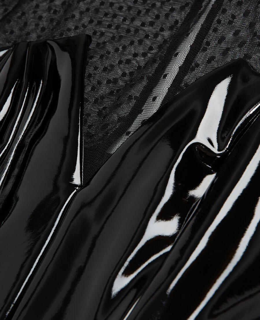 robe courte noire effet vinyle