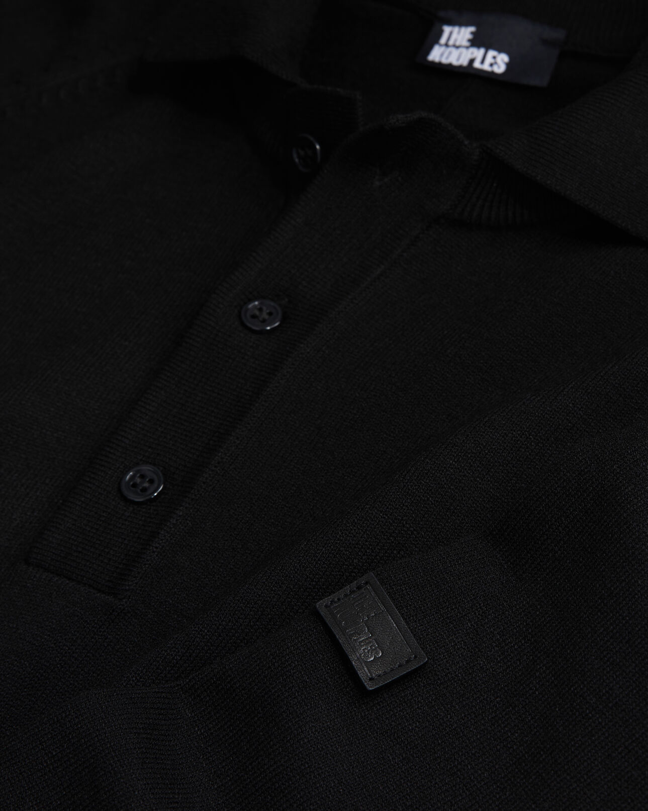 The Kooples HOMME BLACK polo noir en maille