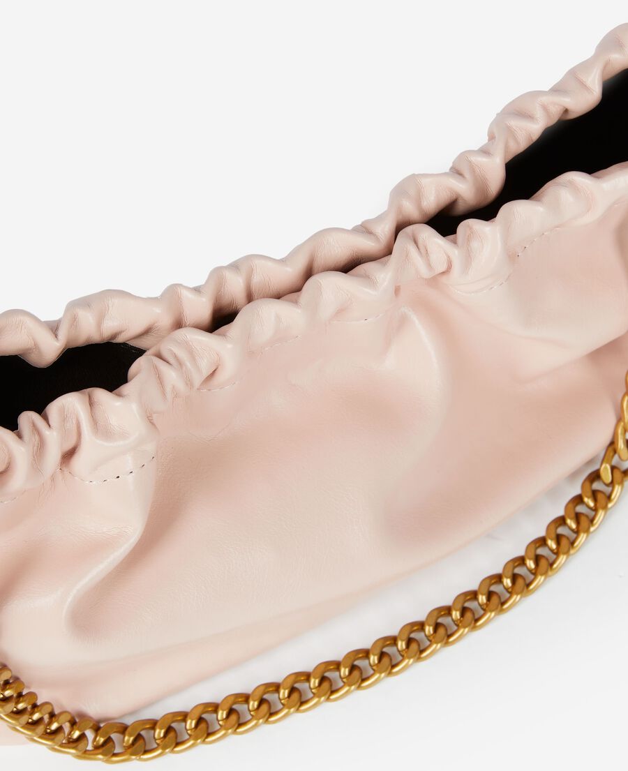 The Kooples FEMME OLD ROSE sac taylor en cuir recycl&eacute; rose