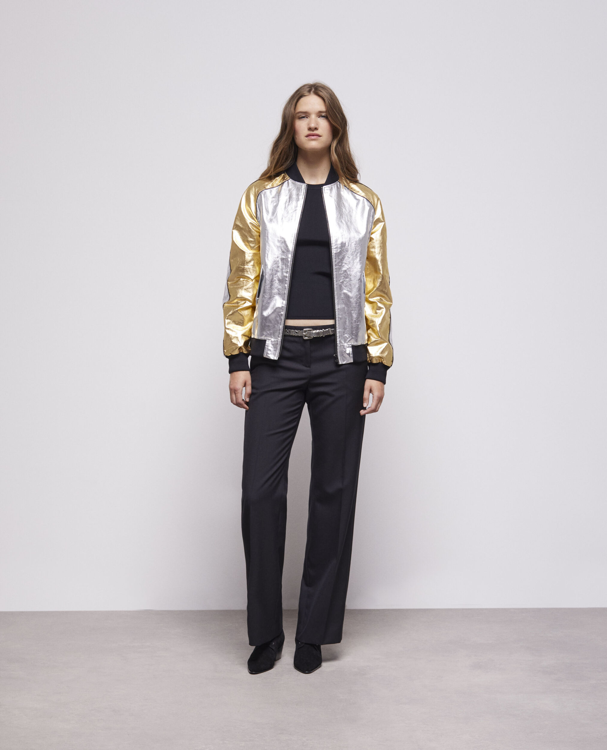 Two-tone jacket, SILVER / GOLD, hi-res image number null