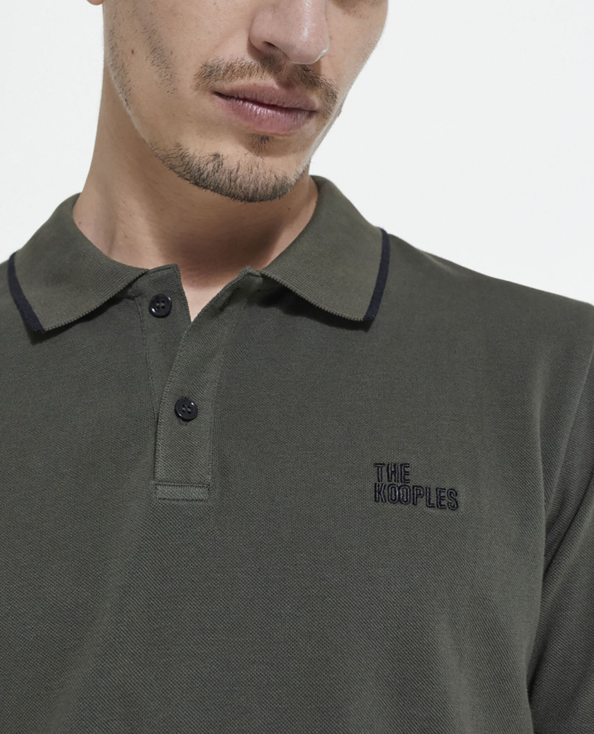 Khakifarbenes klassisches Poloshirt, FORET, hi-res image number null