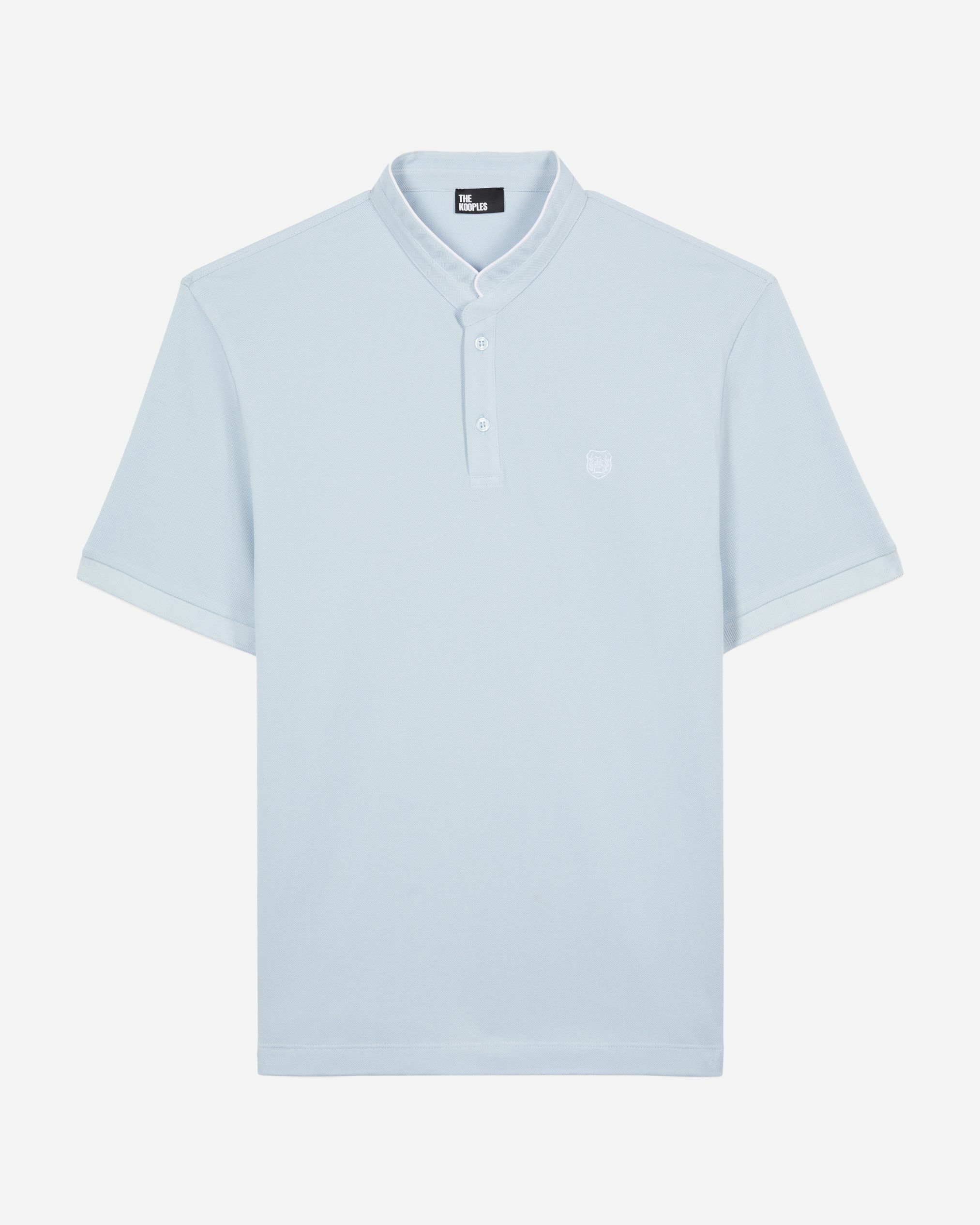 Light blue cotton pique polo t-shirt | The Kooples US Light blue cotton pique polo t-shirt | The Kooples US