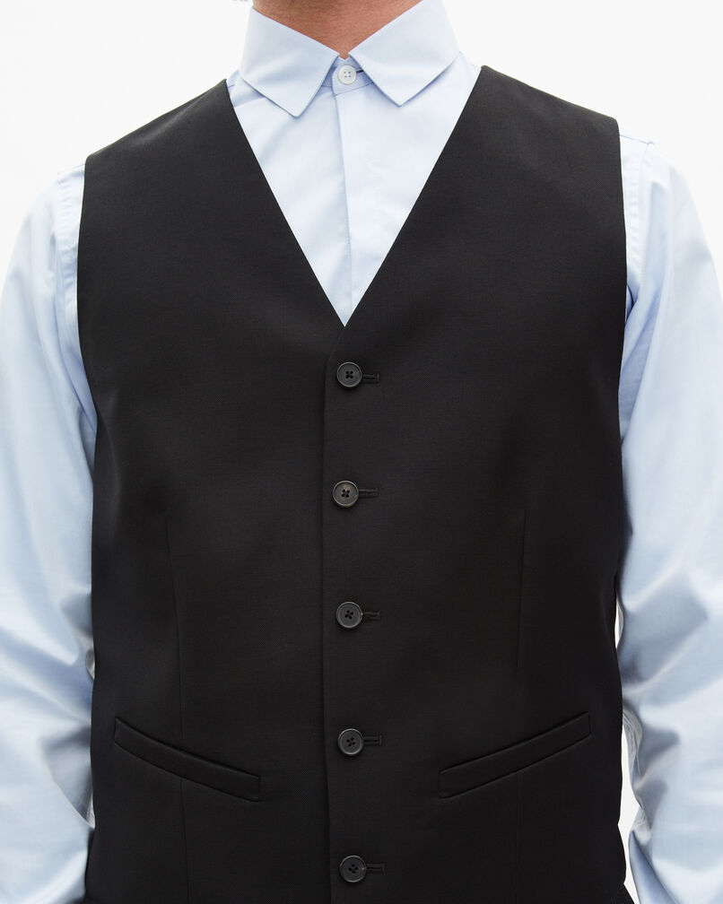 The Kooples MEN BLACK black suit vest in wool tailored cut