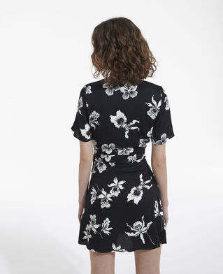 The Kooples FEMME BLACK robe courte fleurie