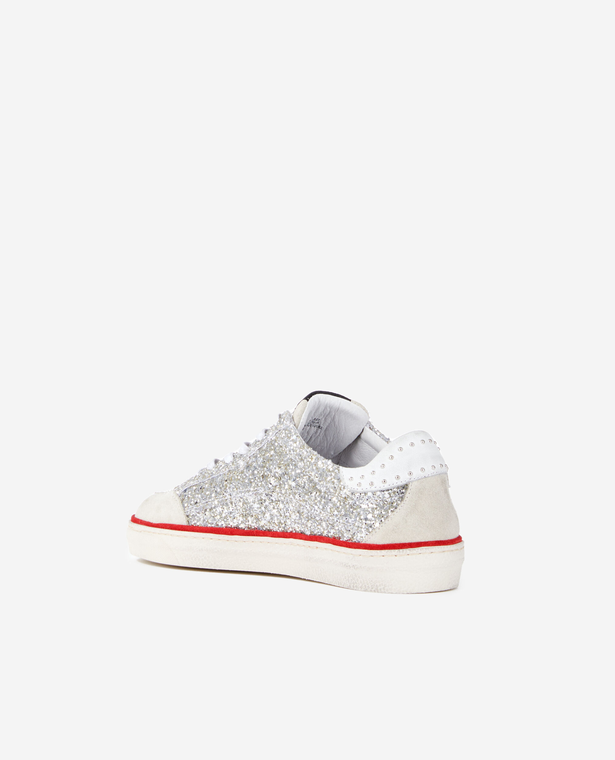 White leather sneakers with sequins | The Kooples - UK