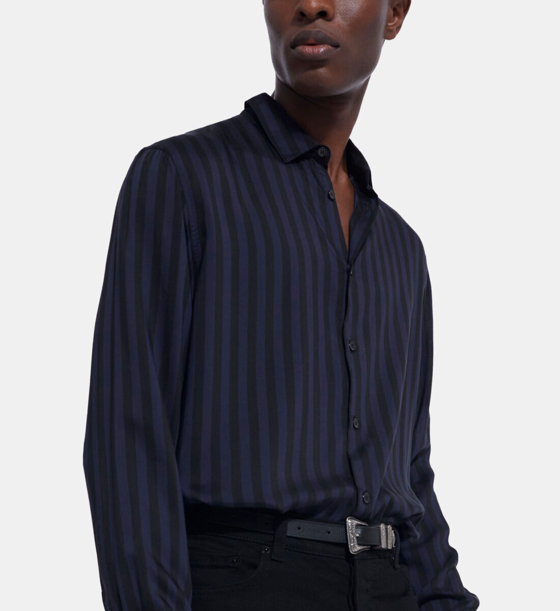 Striped shirt with classic collar The Kooples US