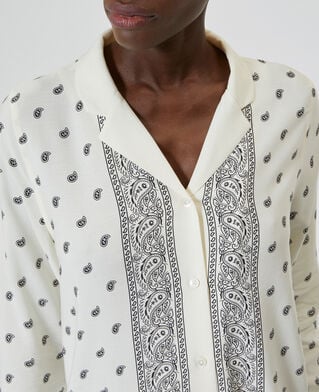 The Kooples F WHITE / BLACK ecru bandana shirt