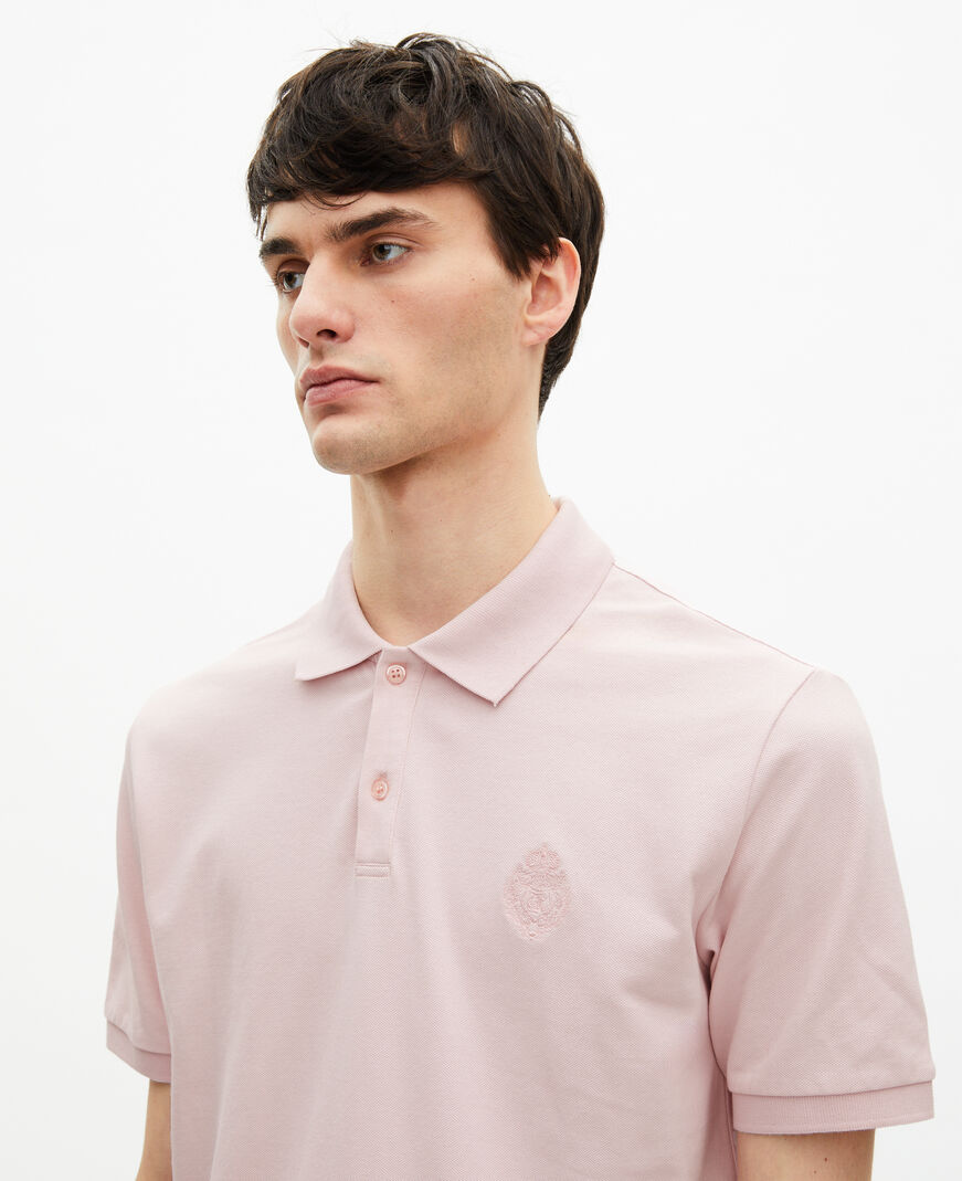 The Kooples MEN LILA piqué polo with classic pink collar