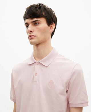 The Kooples MEN LILA piqué polo with classic pink collar