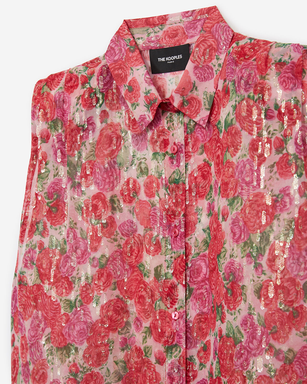 The Kooples DAMEN PINK ärmellose damen-hemdbluse aus seide mit print