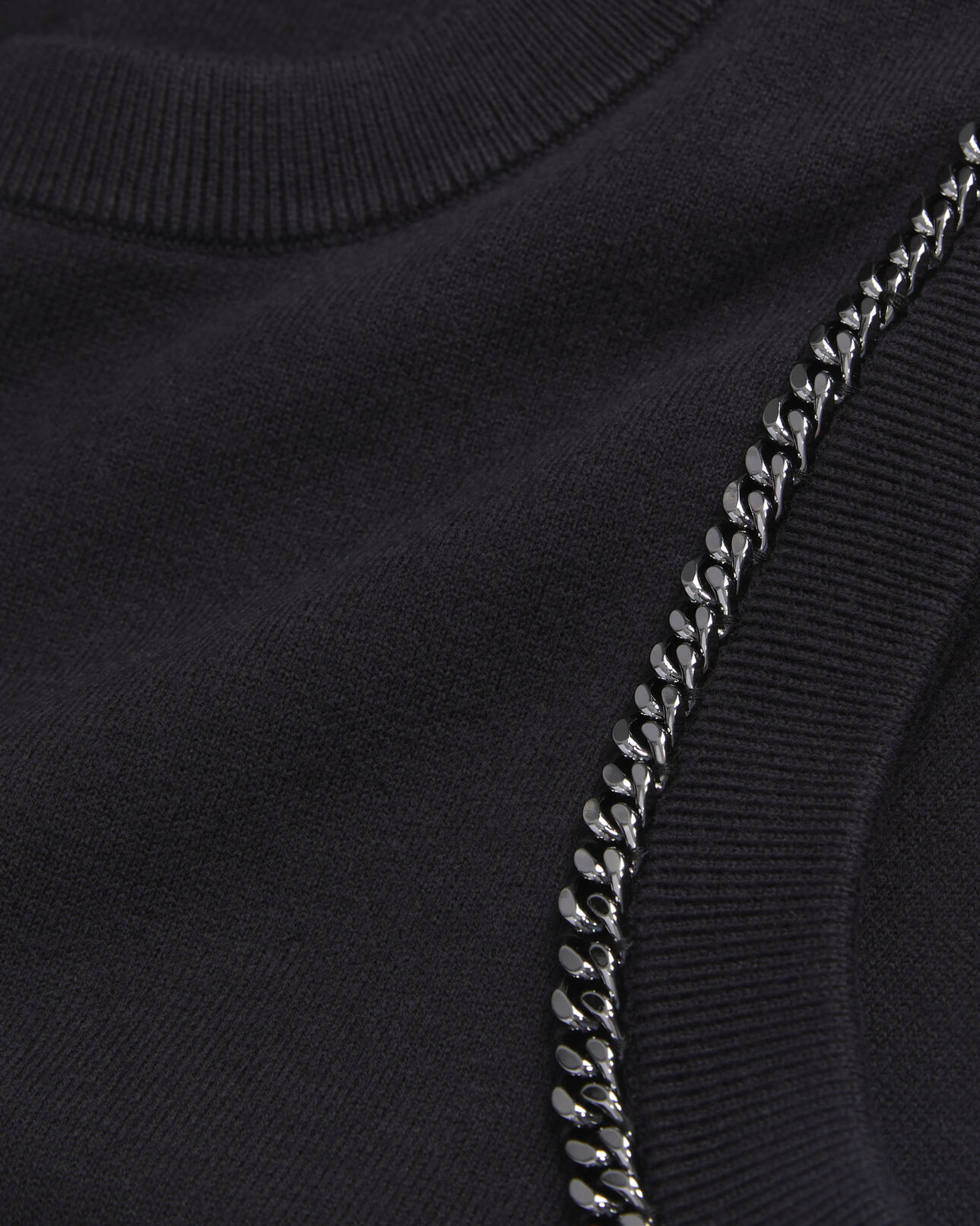 The Kooples FEMME BLACK pull noir en maille avec chaînes