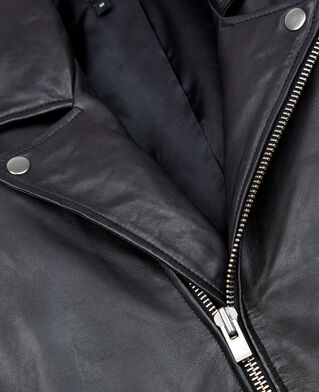 The Kooples H BLACK zipped black leather biker jacket