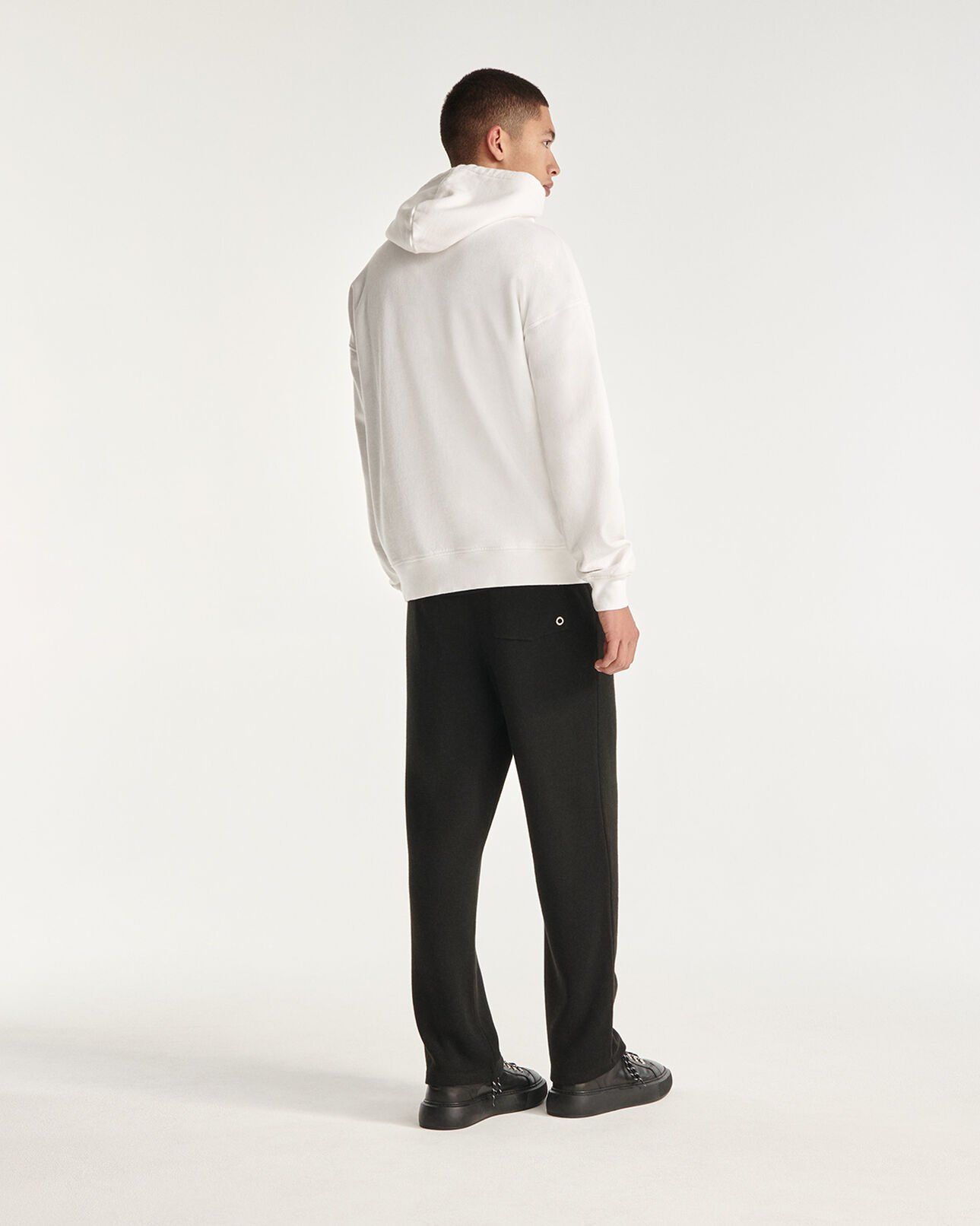 The Kooples HERREN ECRU weißes sweatshirt mit kapuze