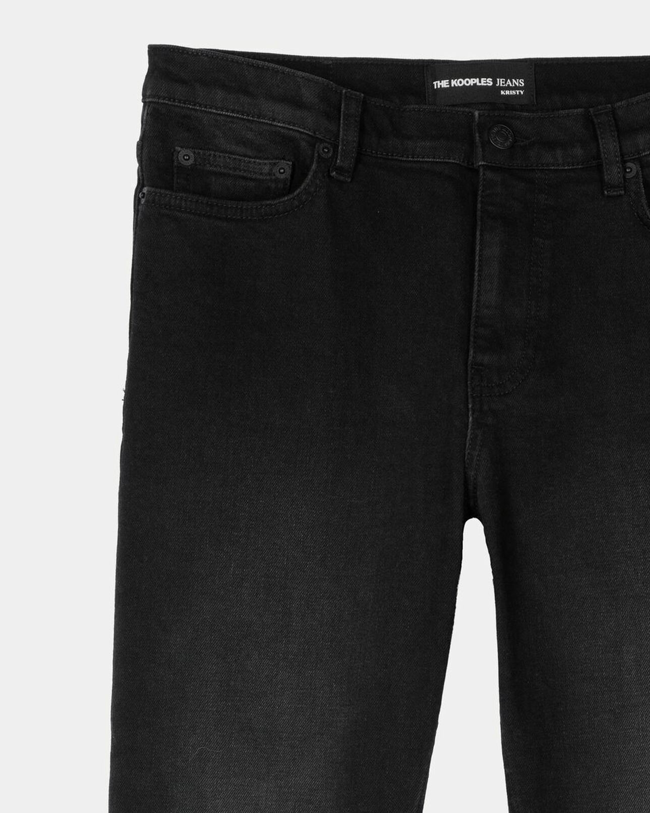 The Kooples HERREN BLACK WASHED schwarze jeans mit slim-fit-passform