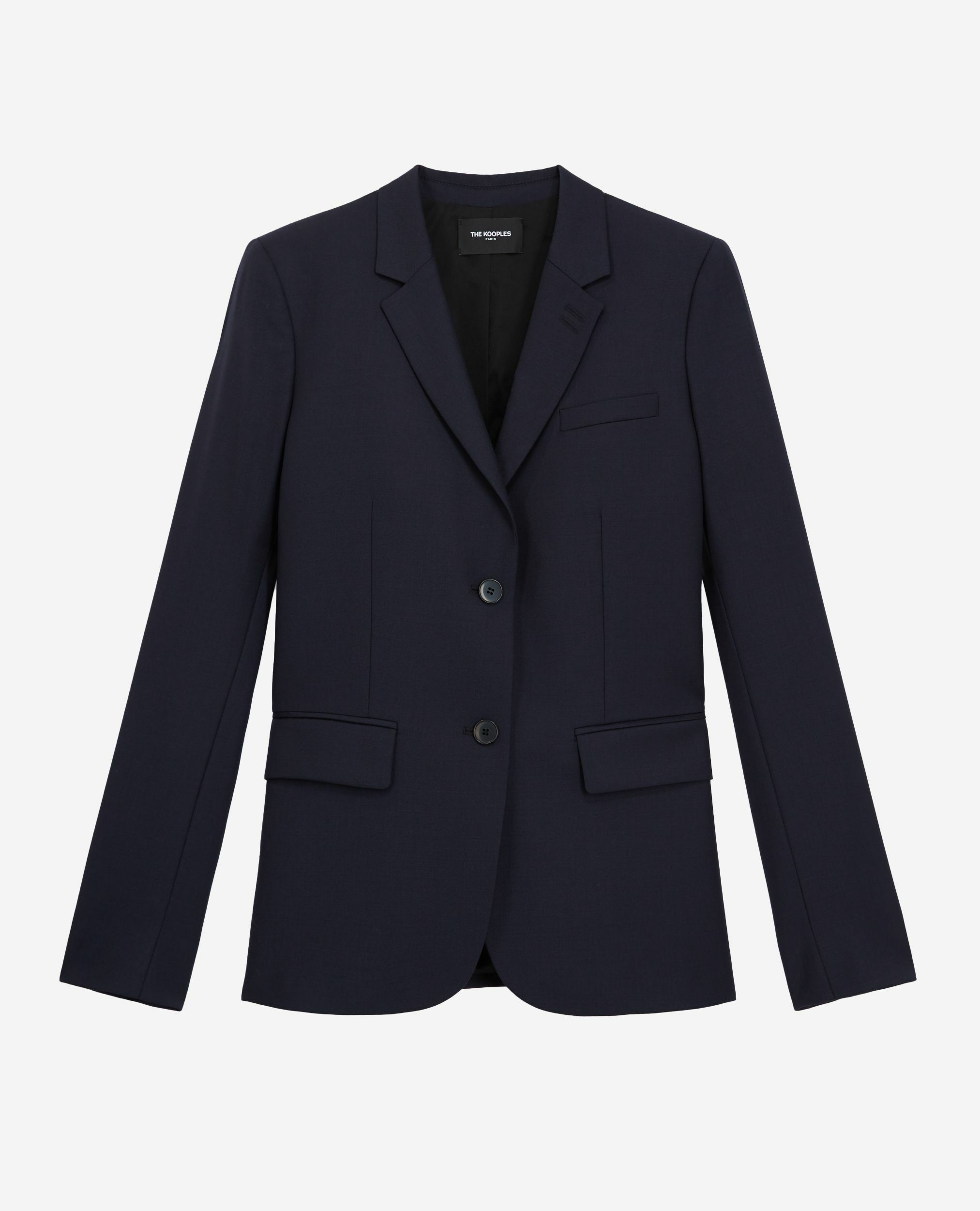 Anzugjacke aus Wolle, tailliert geschnitten, marineblau, NAVY, hi-res image number null