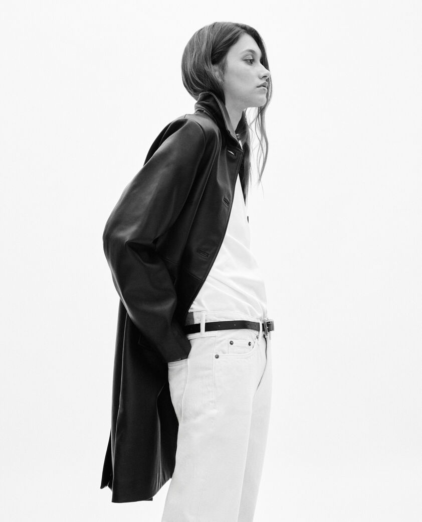 The Kooples DAMEN WINE RED bordeauxroter ledermantel