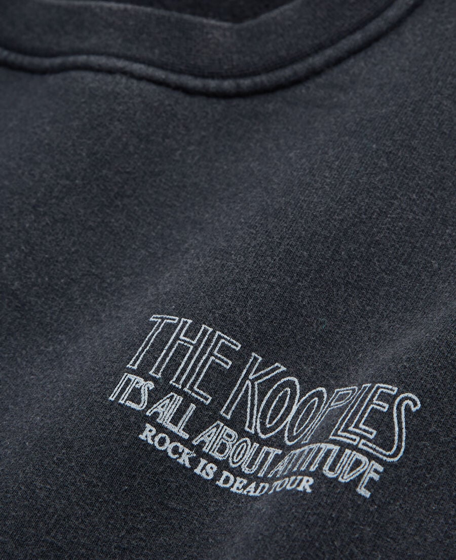 The Kooples MEN BLACK WASHED black printed sweatshirt