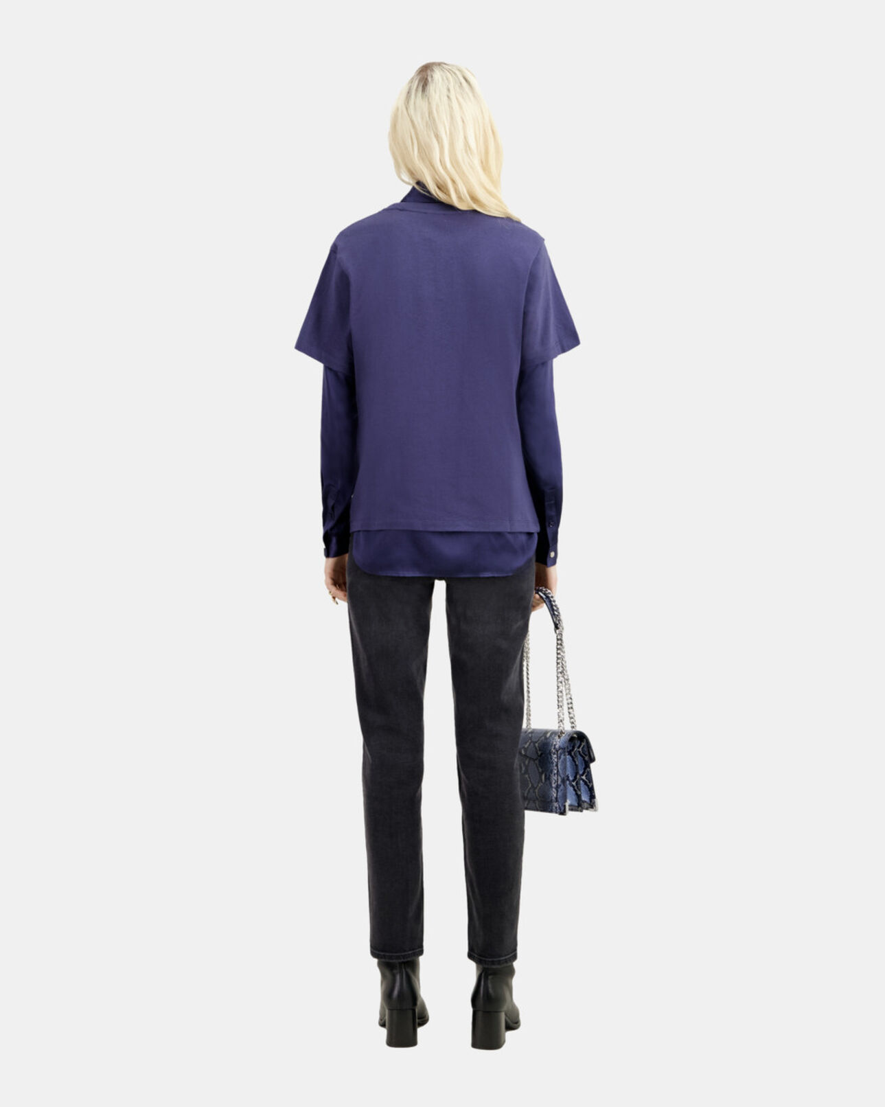 The Kooples FEMME NIGHT BLUE t-shirt avec flocage bleu