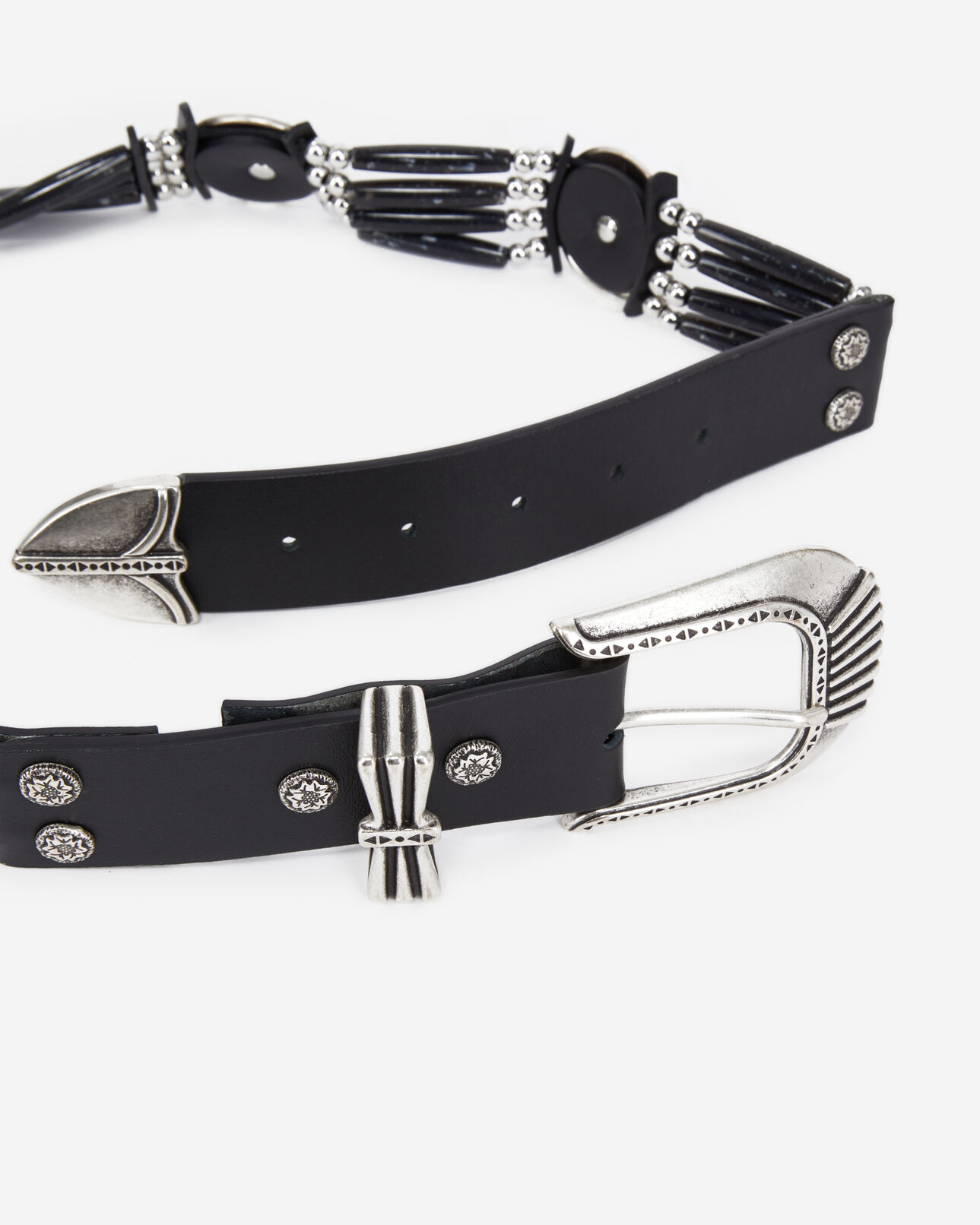 The Kooples FEMME BLACK ceinture large en cuir noire