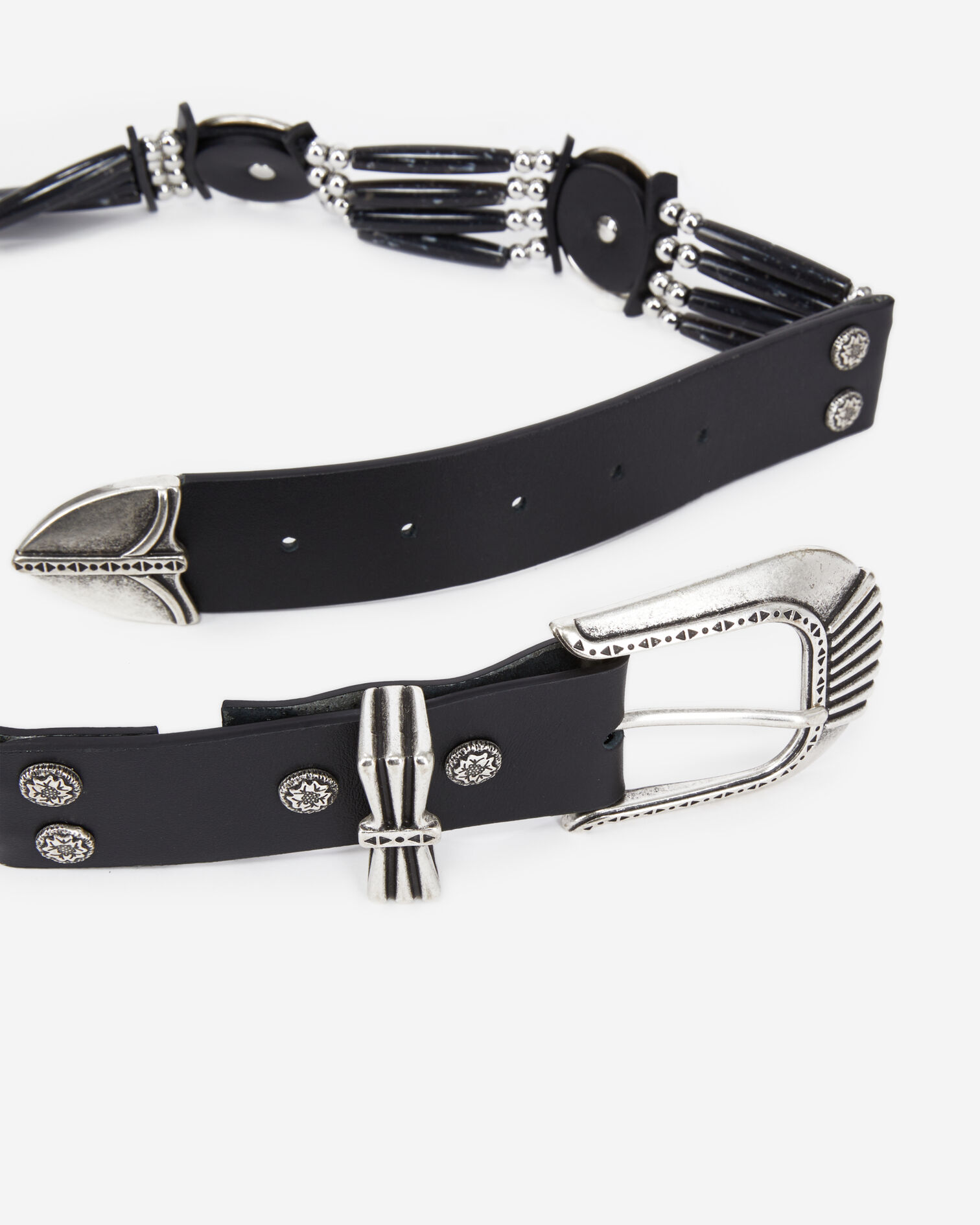 Ceinture large en cuir noire, BLACK, hi-res image number null
