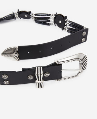 The Kooples F BLACK wide black leather belt