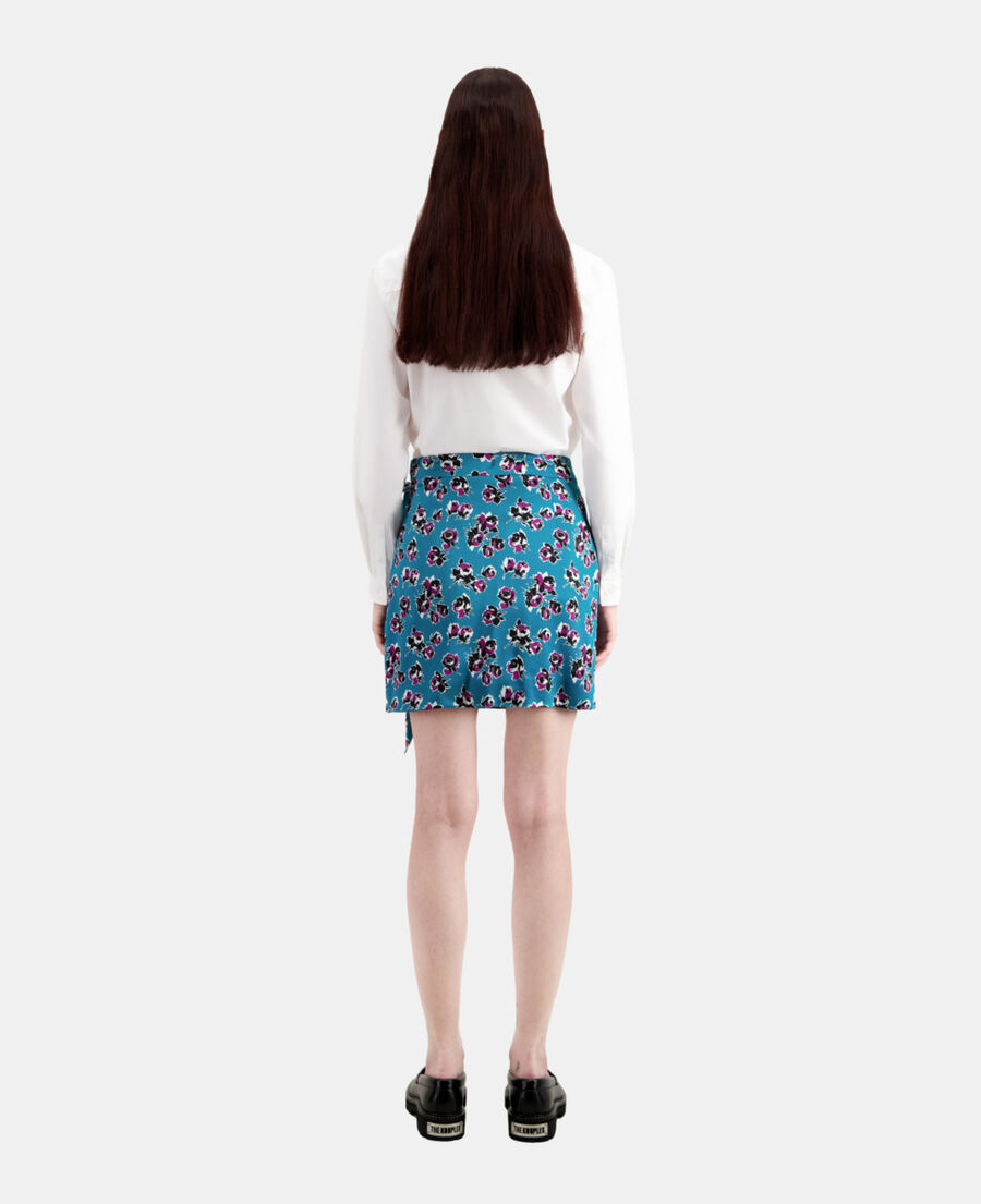 The Kooples WOMEN PINK - BLUE short printed wrap skirt