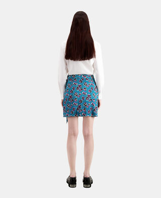 The Kooples WOMEN PINK - BLUE short printed wrap skirt