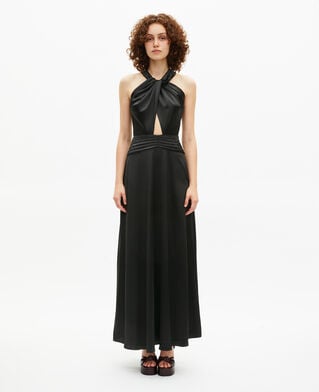 The Kooples FEMME BLACK robe longue sans manches noire
