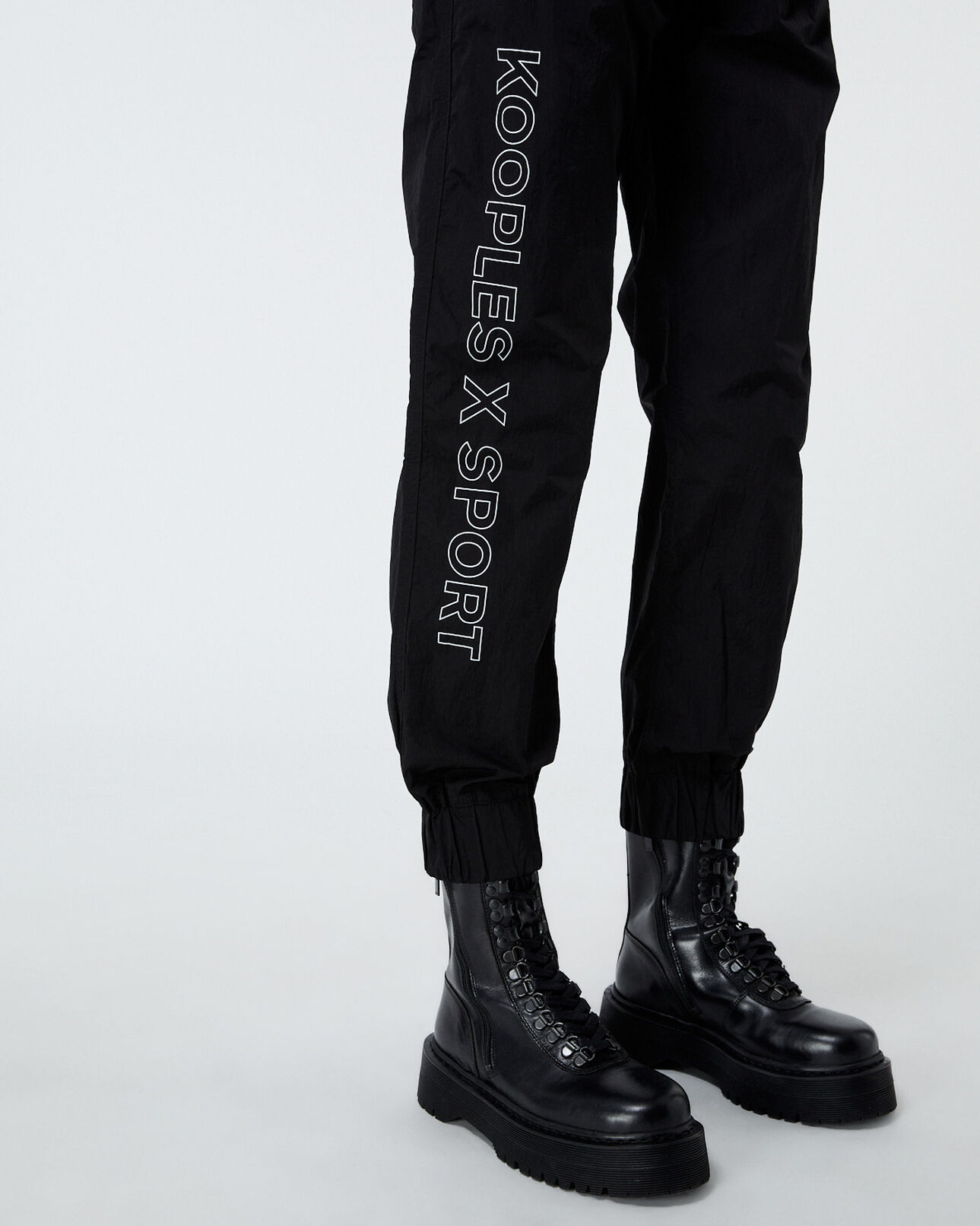 The Kooples FEMME BLACK pantalon noir bandes logo latérales