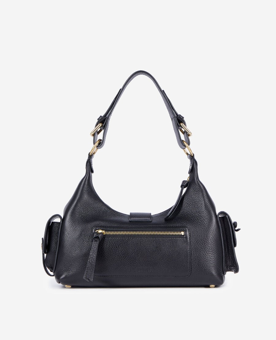 The Kooples F BLACK black grained leather amelia bag