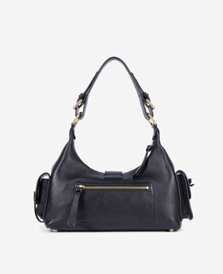 The Kooples F BLACK black grained leather amelia bag