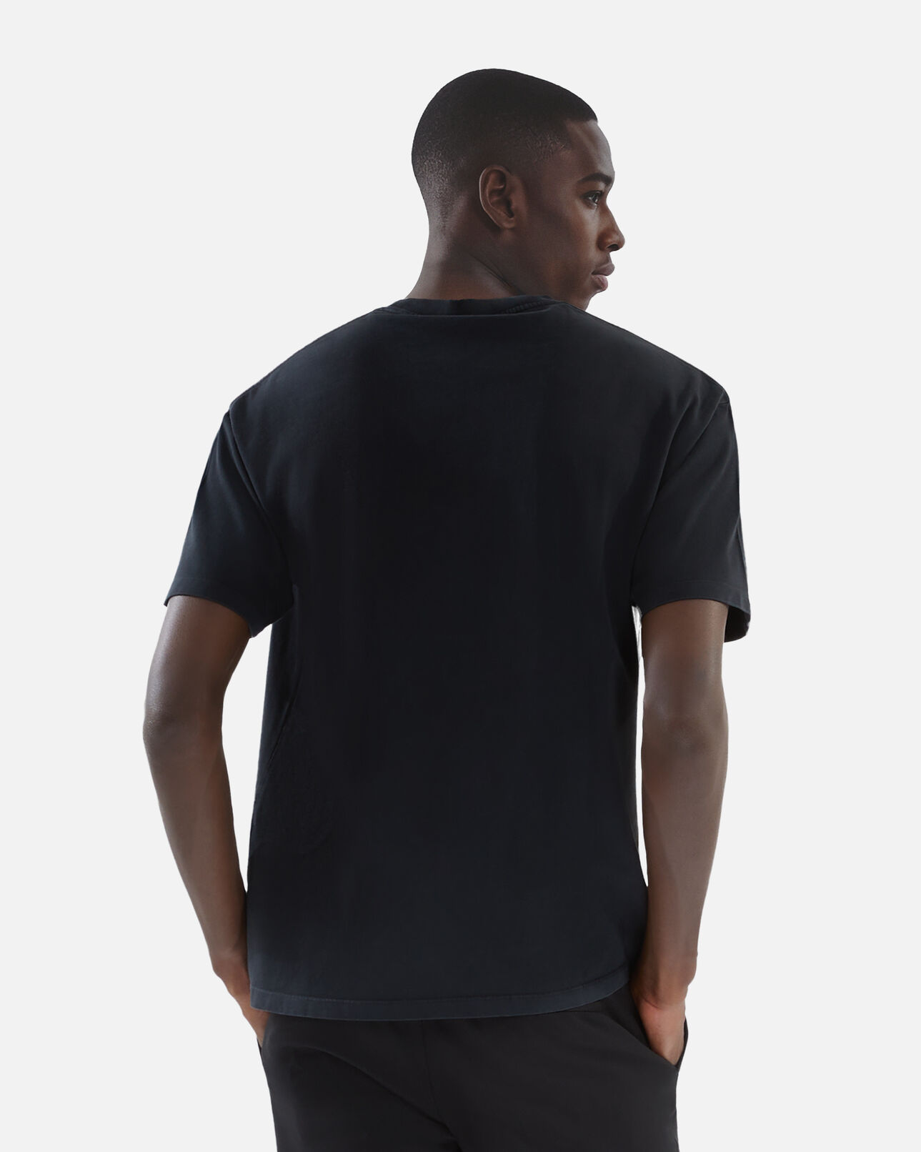 The Kooples H BLACK WASHED t-shirt with black knit effect screen printing