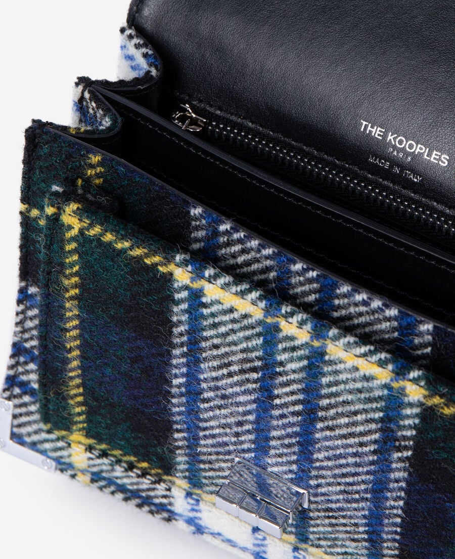 The Kooples FEMME GREEN-WHITE sac emily small en laine &agrave; carreaux the kooples x harris tweed