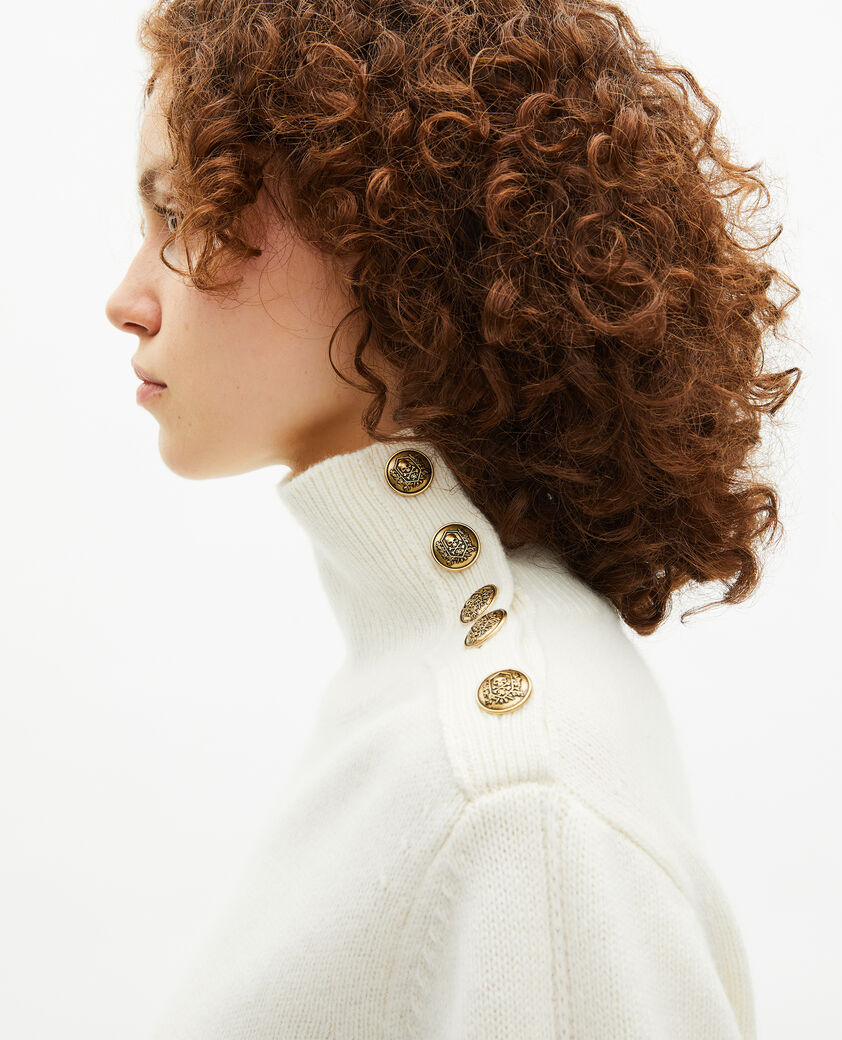 The Kooples MUJER ECRU jersey de cuello alto de lana color crudo