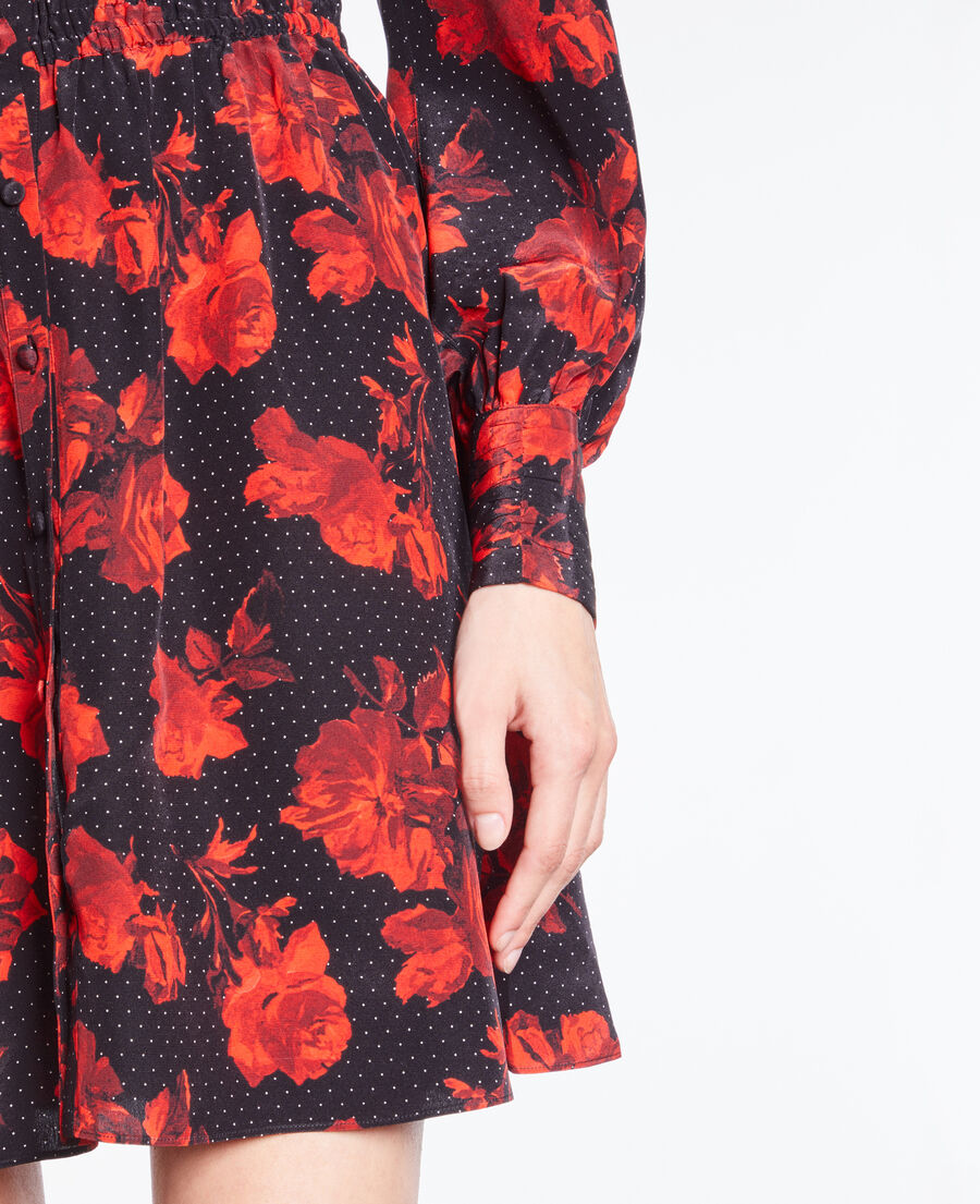 short printed silk shirt dress