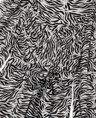 The Kooples F BLACK WHITE short zebra print wrap dress